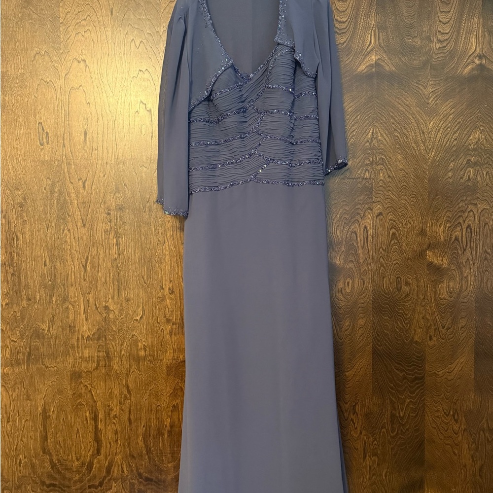 Blue La Perle mother of the bride dress